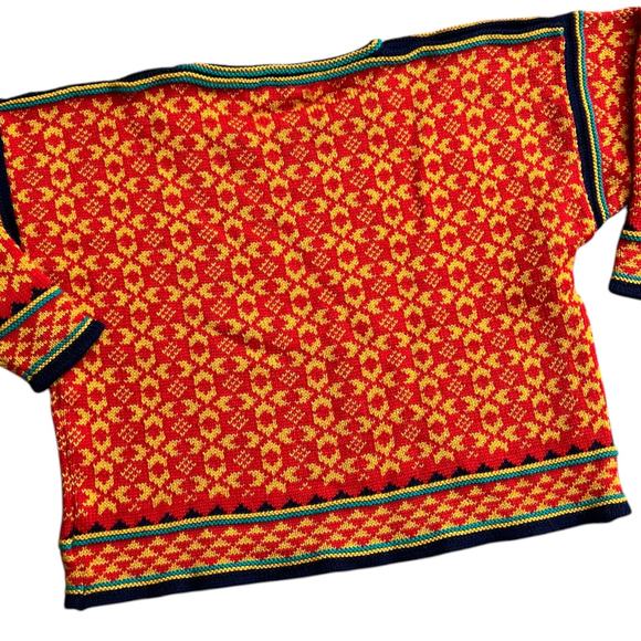 Lands' End Made in Norway 100% Wool Boxy Sweater Sz L - Picture 4 of 4